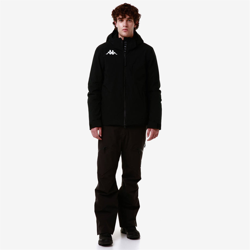 Black Men's Slim Fit Stretch Ski Jacket with Waterproof Protection