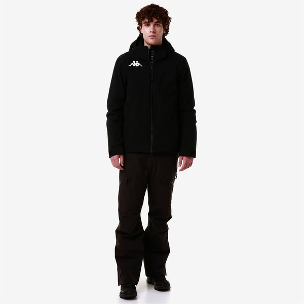 Black Men's Slim Fit Stretch Ski Jacket with Waterproof Protection