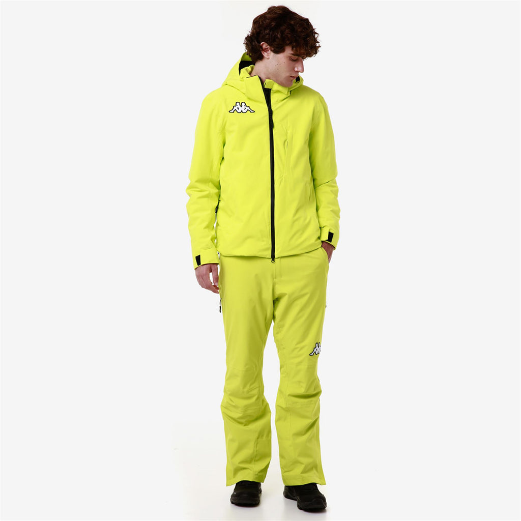 Yellow Men's Slim Fit Ski Padded Jacket with Water Protection | Kappa