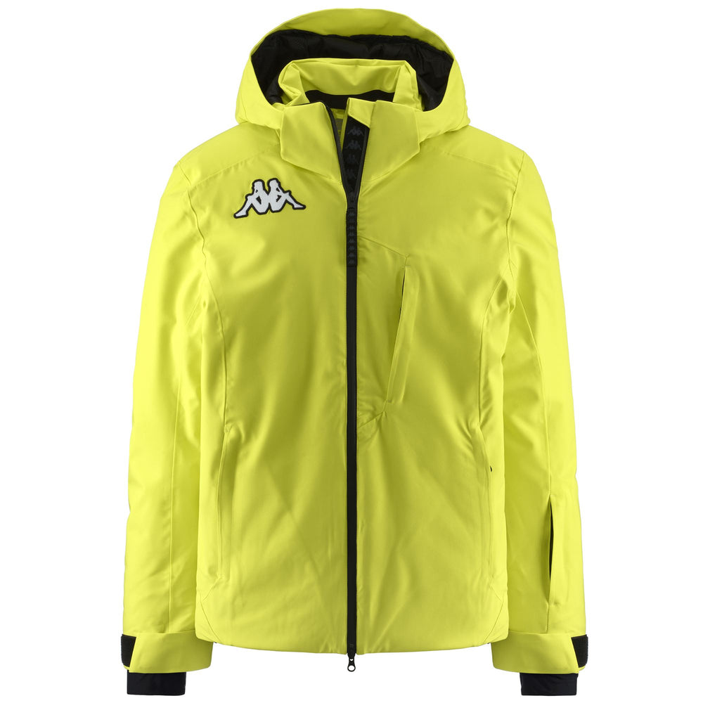 Veste de ski rembourrée jaune pour homme, coupe ajustée, avec protection imperméable 02