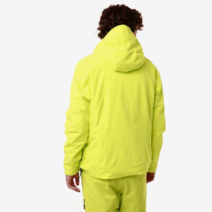 Jackets Man 6CENTO 606 Mid YELLOW LIME - BLACK Detail Double				