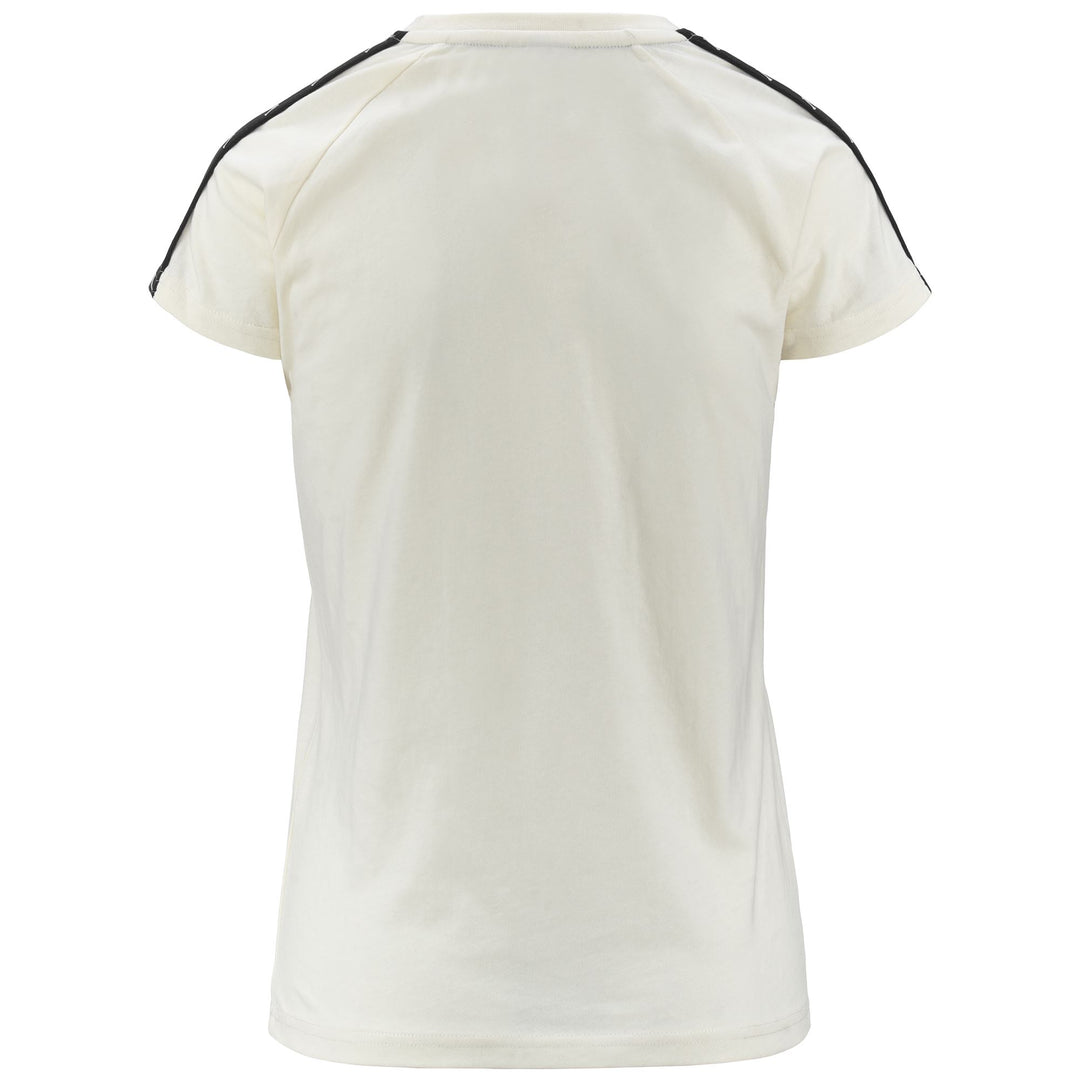 T-ShirtsTop Woman 222 BANDA  APAN T-Shirt WHITE CREAM - BLACK Dressed Side (jpg Rgb)		