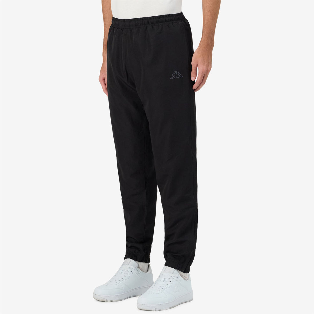 Black Men's Sportstyle Polyester Pants. main