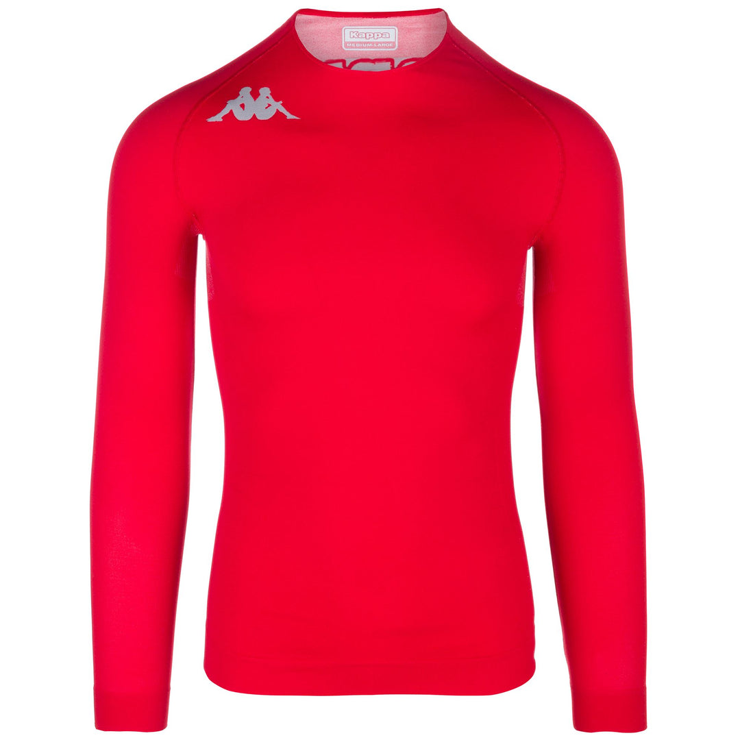 Red Unisex Kappa Combat Skin Fit Long Sleeve T-Shirt 01