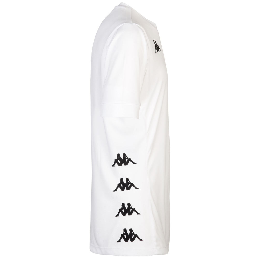 Camiseta de fútbol blanca de corte regular para hombre en tejido interlock y malla 02