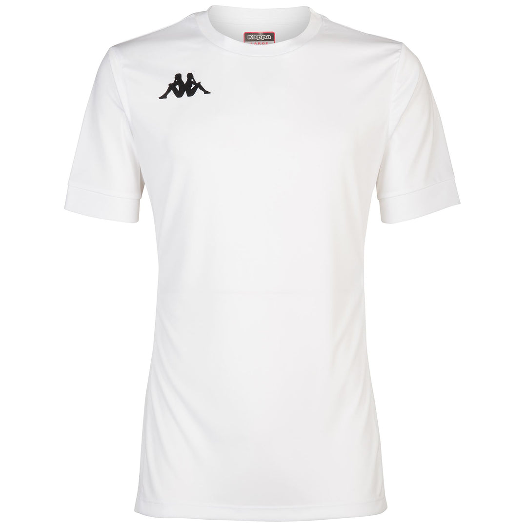 Camiseta de fútbol blanca de corte regular para hombre en tejido interlock y malla 01