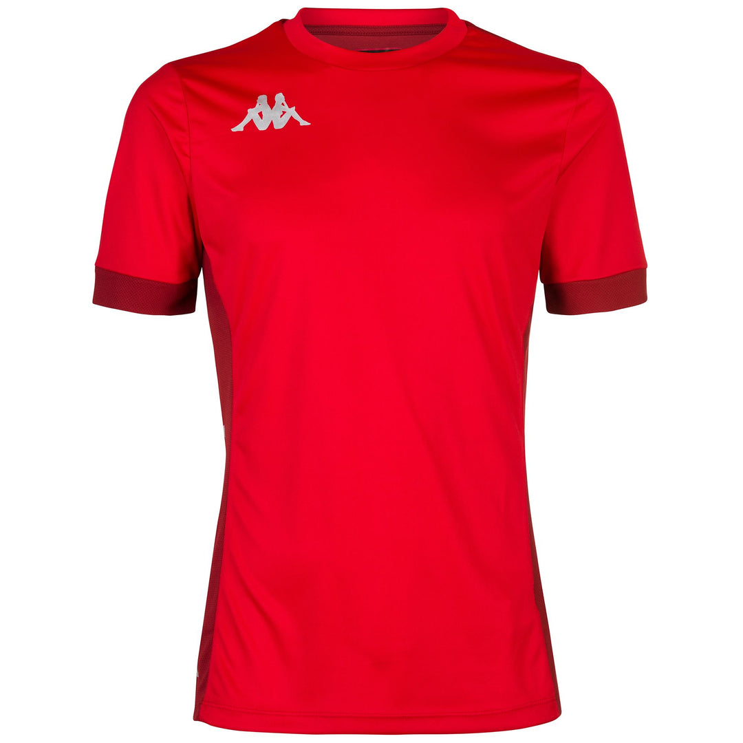 Red Men's Regular Fit Soccer Training Shirt with Mesh Inserts 01