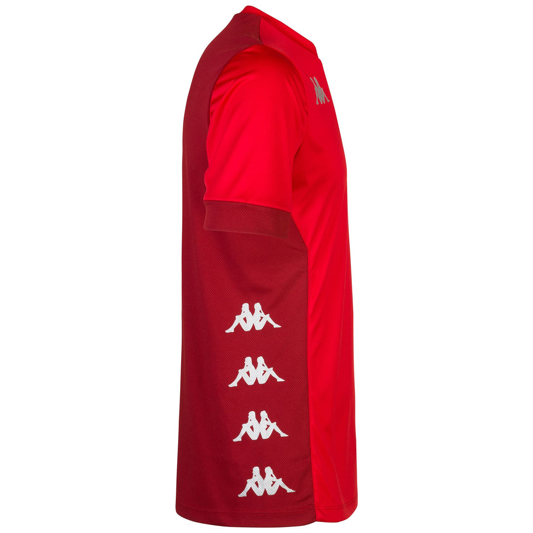 Red Men's Regular Fit Soccer Training Shirt with Mesh Inserts main