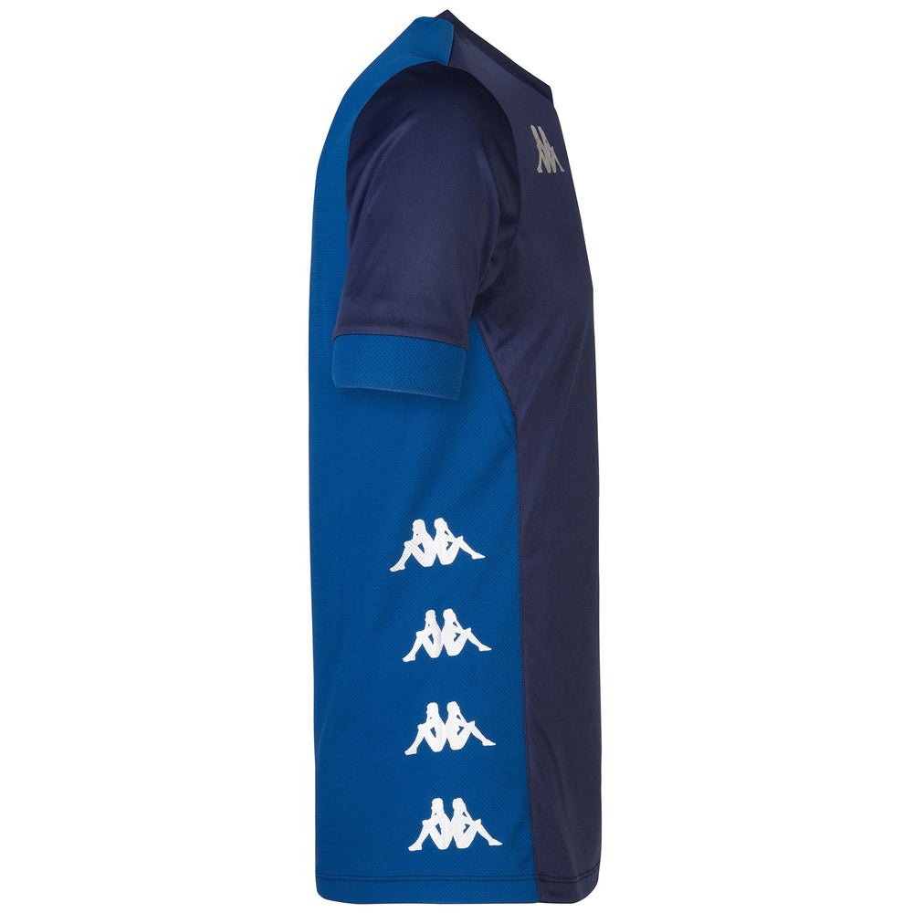Camiseta azul de entrenamiento de fútbol para hombre en tejido de malla con corte regular 02