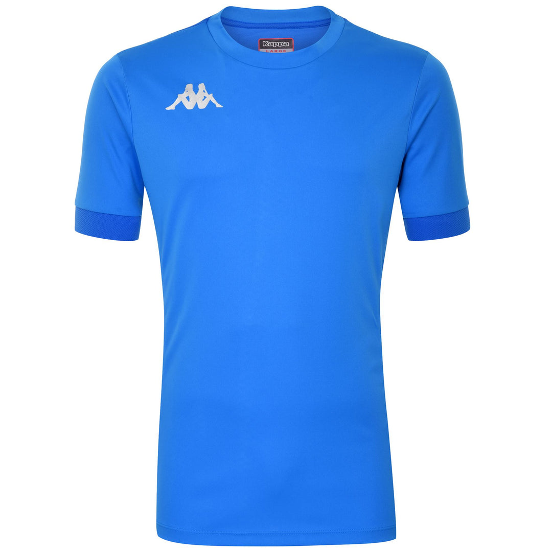 Camiseta de fútbol azul de corte regular para hombre en tejido de malla 01