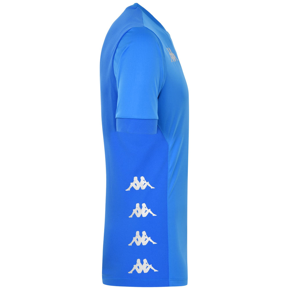 Camiseta de fútbol azul de corte regular para hombre en tejido de malla 02