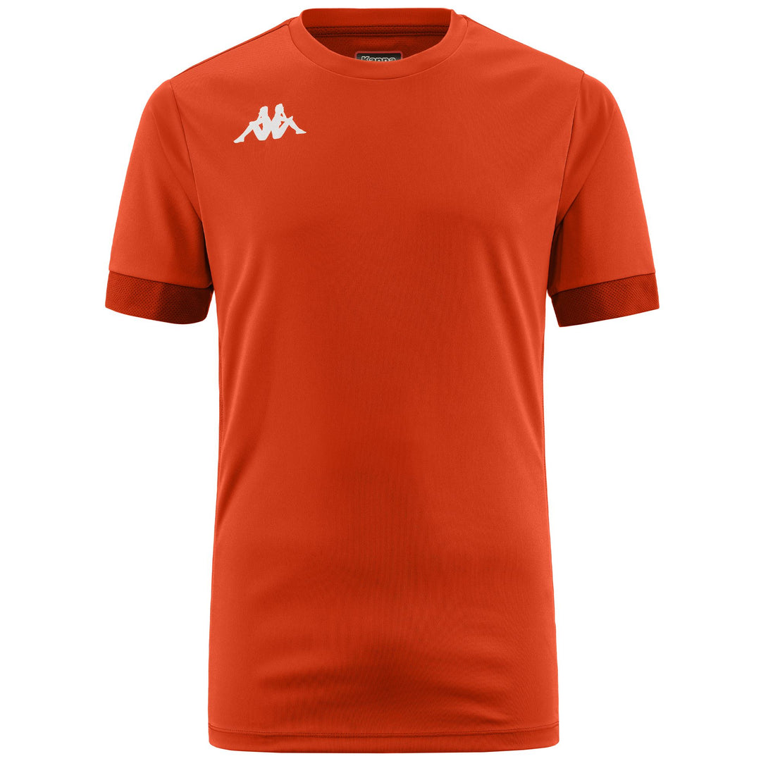 Maglia da calcio arancione da uomo, vestibilità regolare, in tessuto interlock e mesh. 01