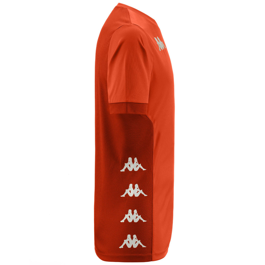 Camiseta de entrenamiento de fútbol naranja para hombre con inserciones de malla main