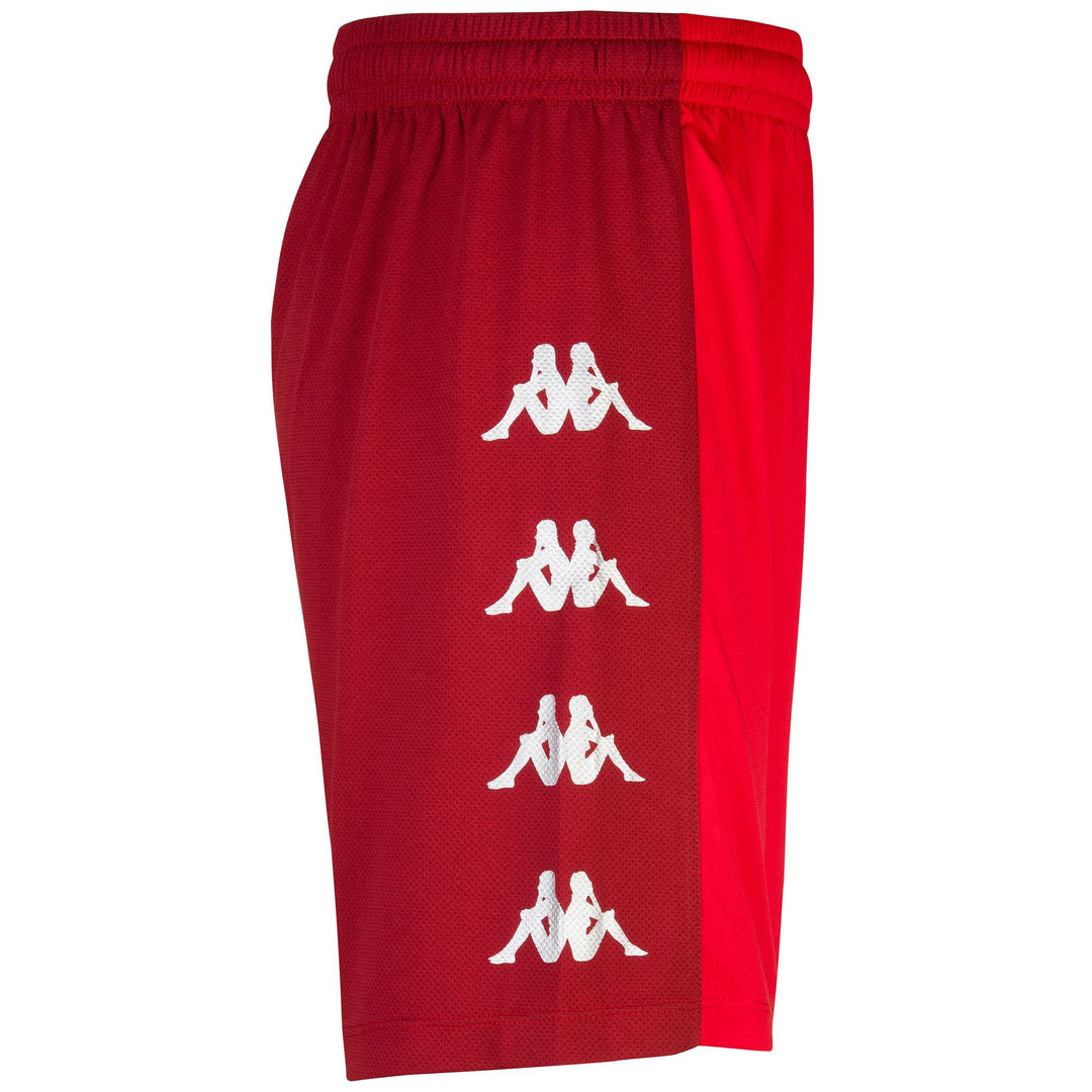 Red Men's Slim Fit Soccer Shorts in Interlock and Mesh Fabrics main