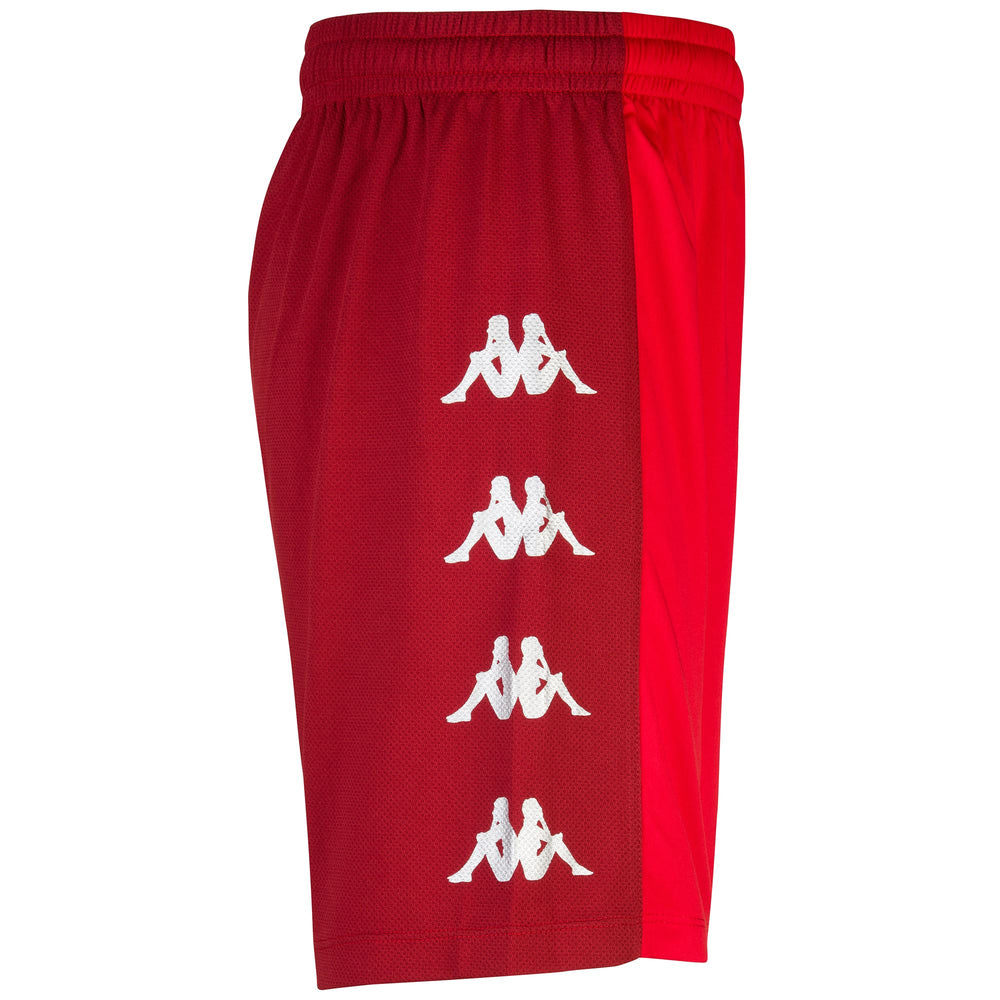 Short de football rouge pour homme, coupe ajustée, en tissu interlock et mesh 02