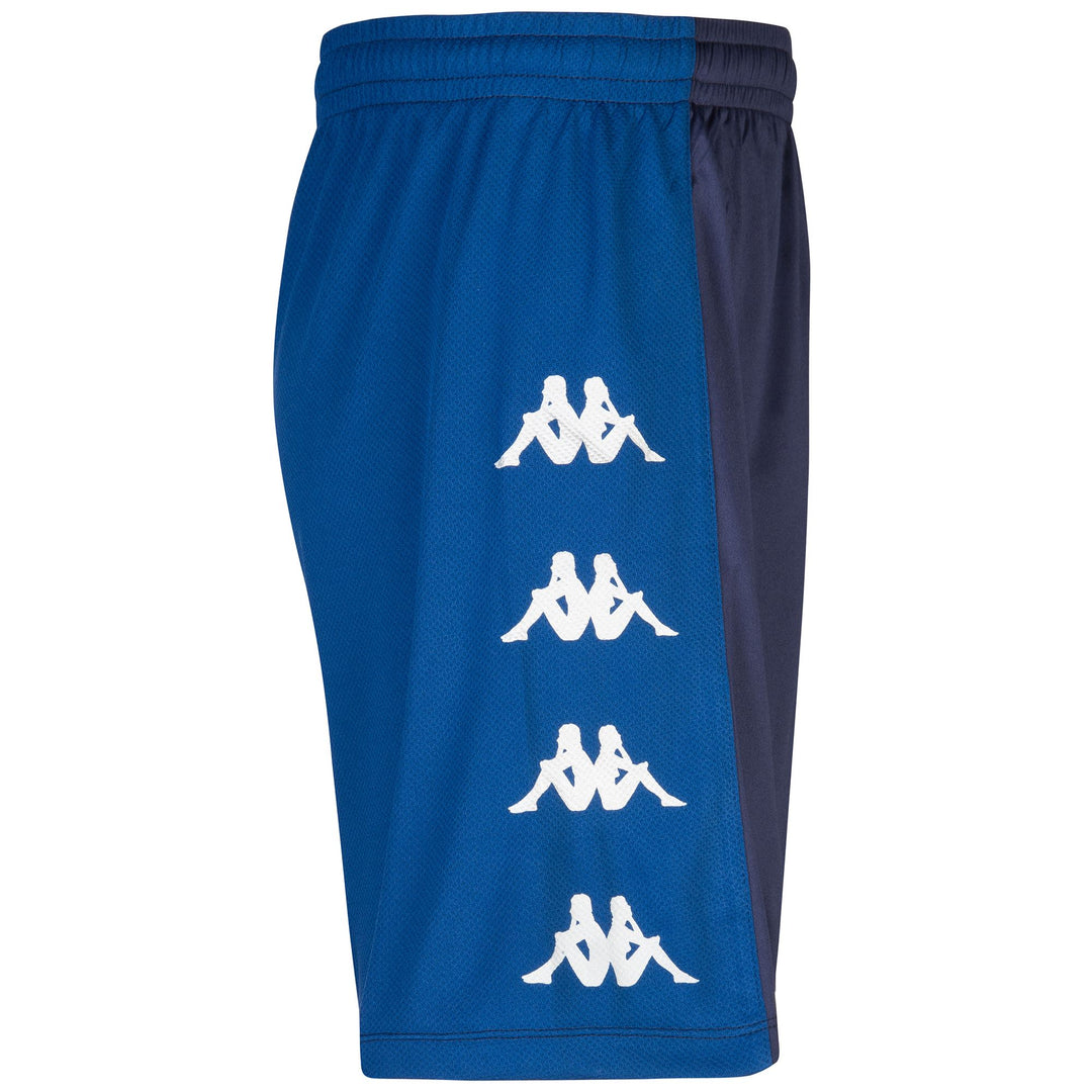 Blue Men's Slim Fit Football Shorts in Interlock and Mesh Fabrics main