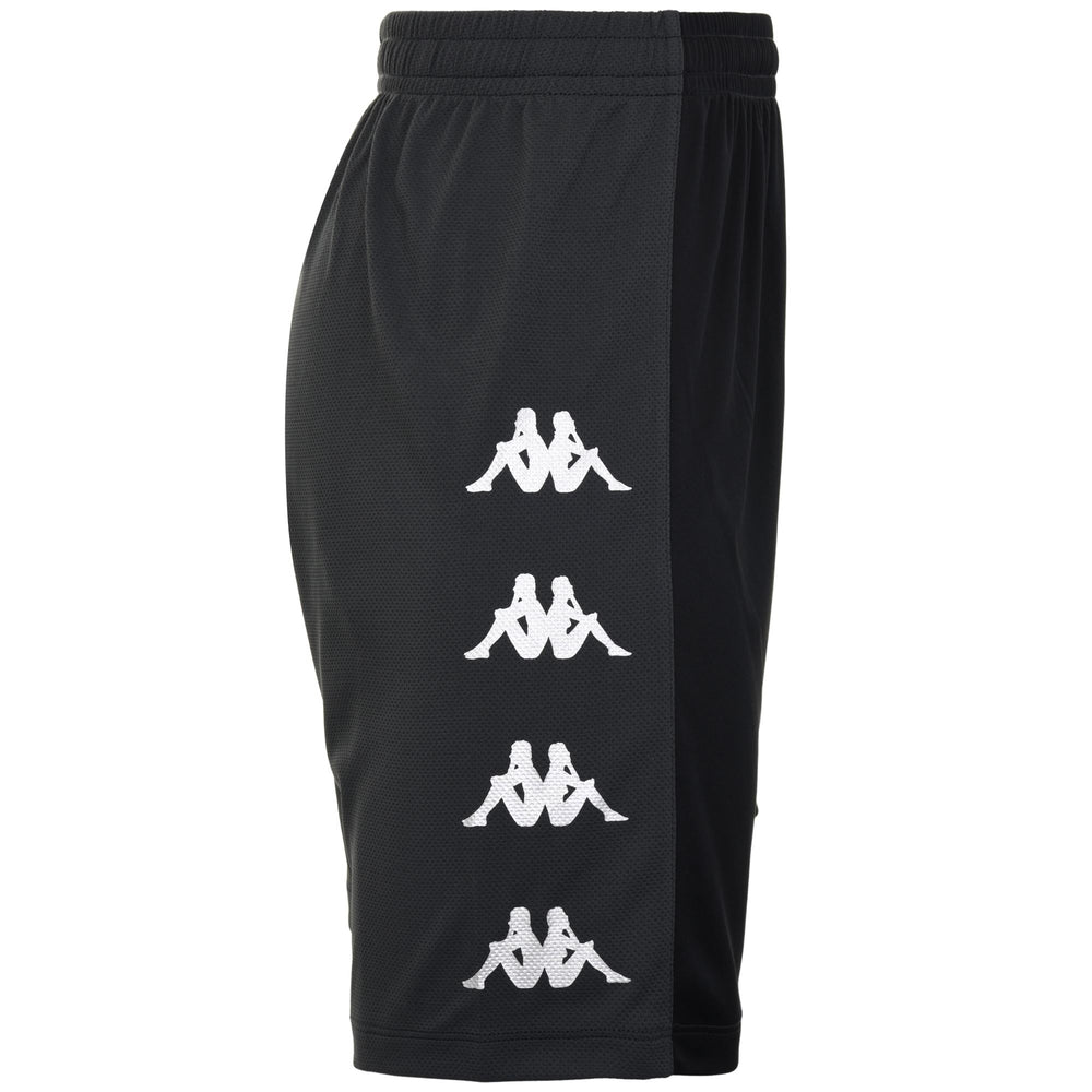 Pantaloncini da calcio neri slim fit da uomo in tessuto interlock 02