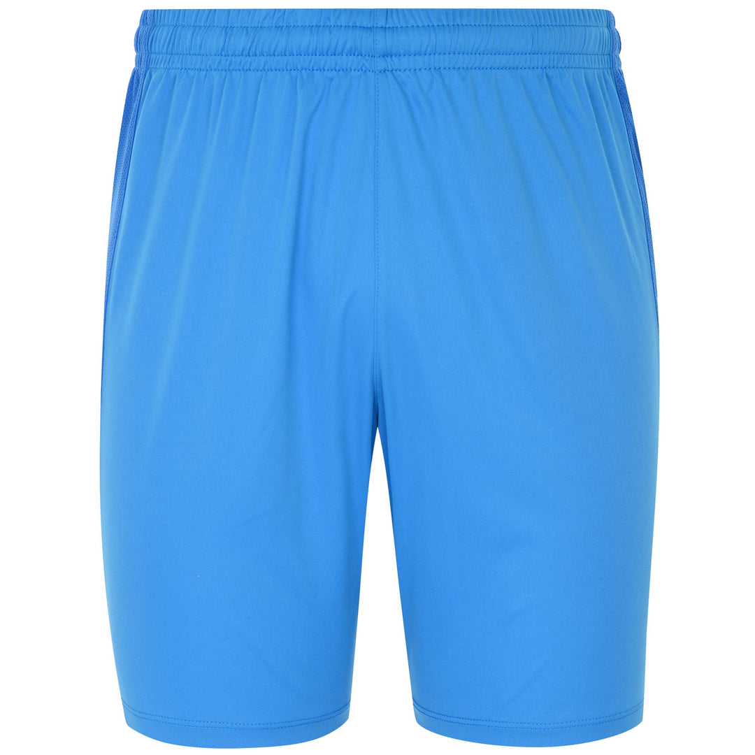 Short d'entraînement de football bleu pour homme, coupe ajustée, en tissu interlock et mesh 01