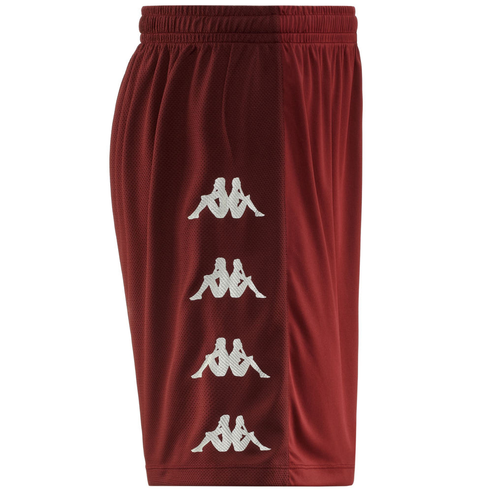 Short d'entraînement de football pour homme, coupe ajustée, rouge, en tissu interlock et mesh 02