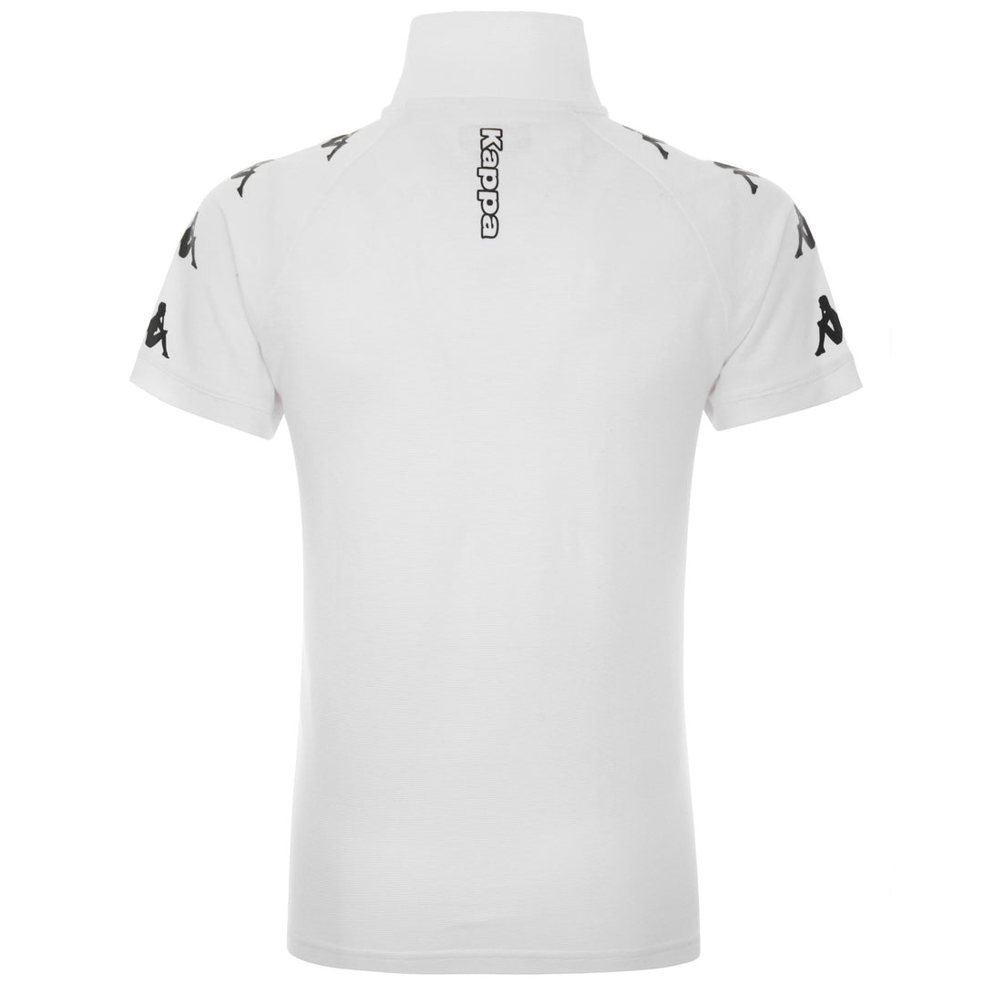 White Men's Slim Fit Soccer Polo Shirt in Textured Cotton main
