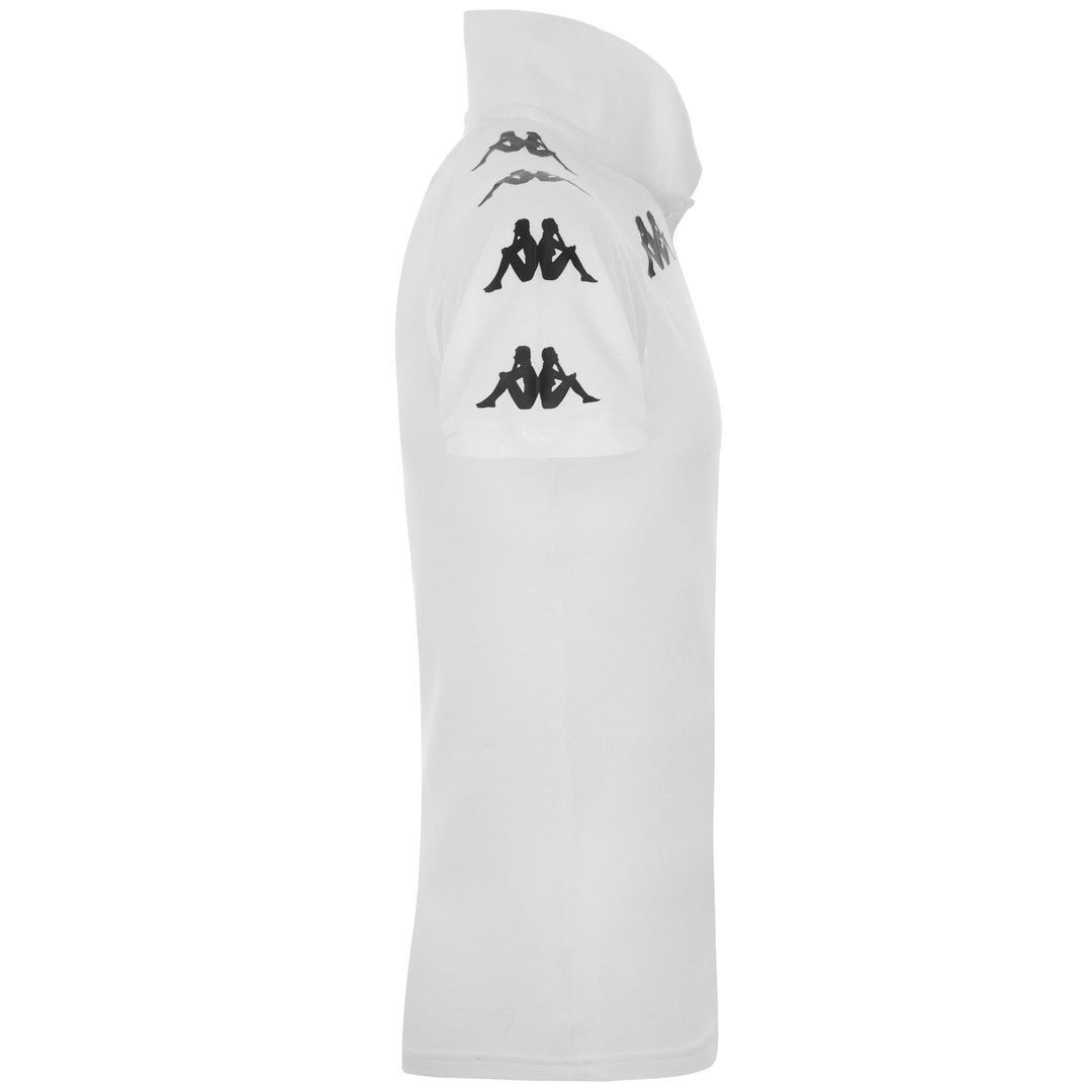 White Men's Slim Fit Soccer Polo Shirt in Textured Cotton main