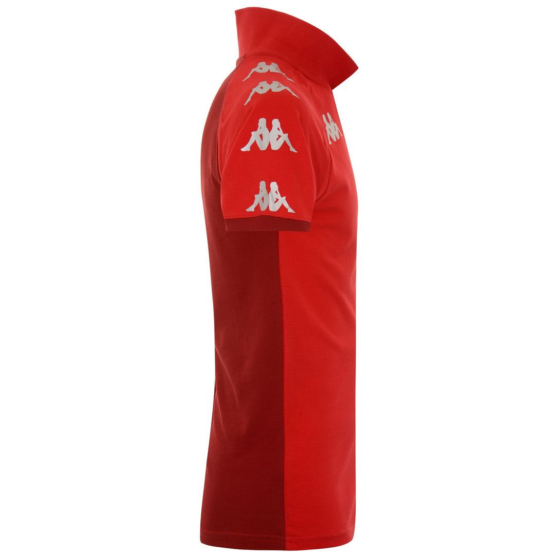 Red Men's Slim Fit Cotton Polo Shirt for Soccer main