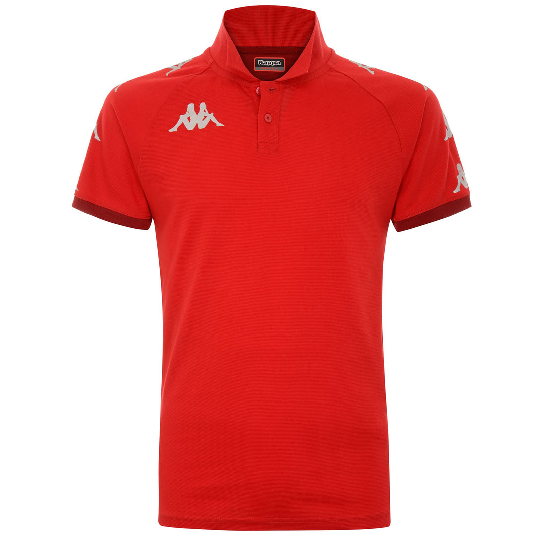 Red Men's Slim Fit Cotton Polo Shirt for Soccer 01