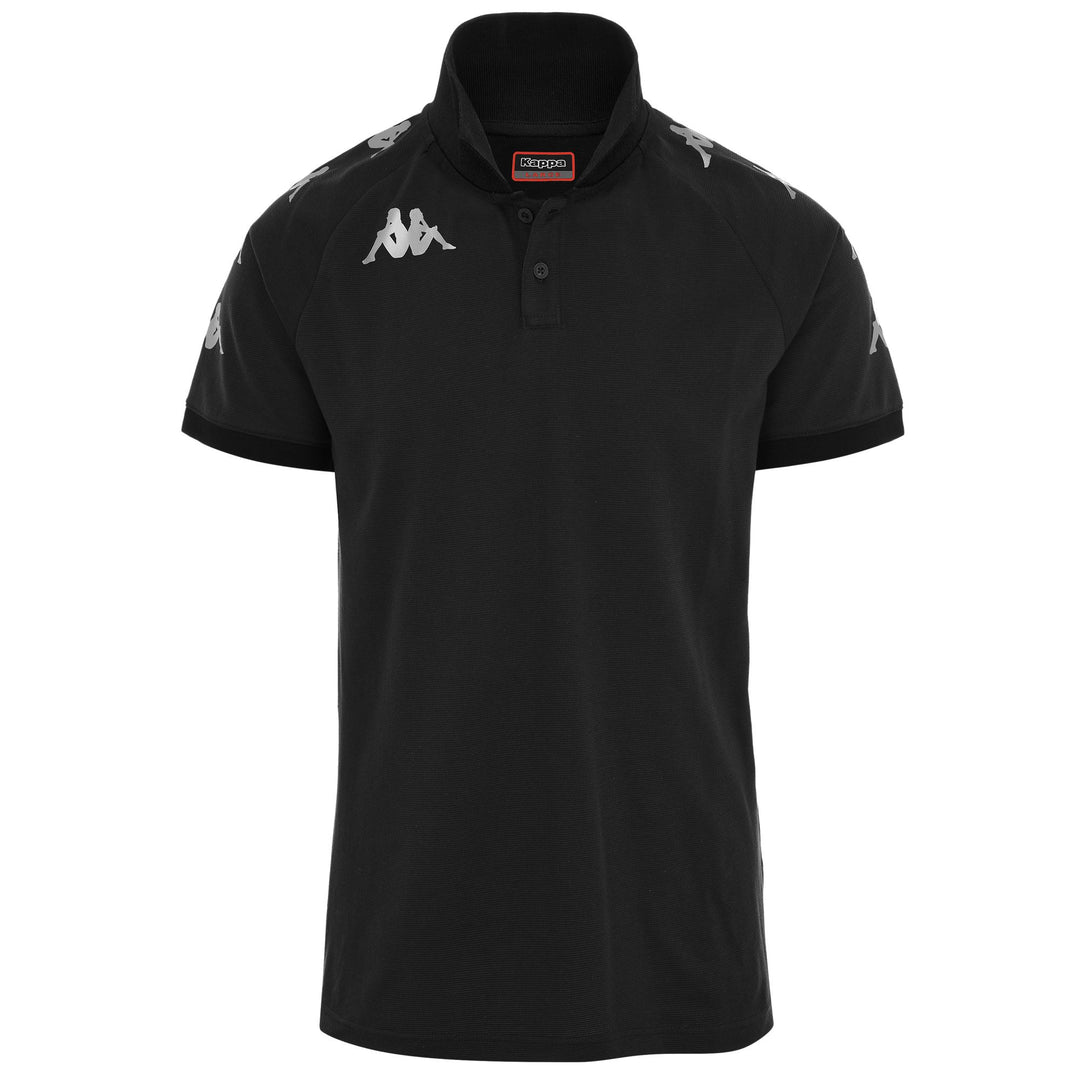 Grey Men's Slim Fit Soccer Polo Shirt in Textured Cotton 01