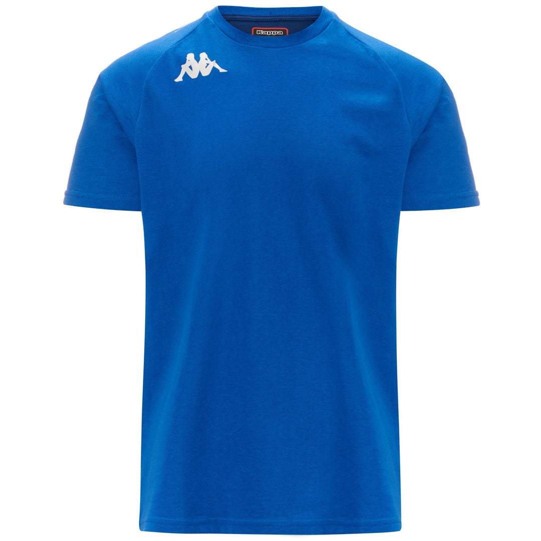 Camiseta de fútbol azul para hombre, corte regular, confeccionada en tejido de punto. 01