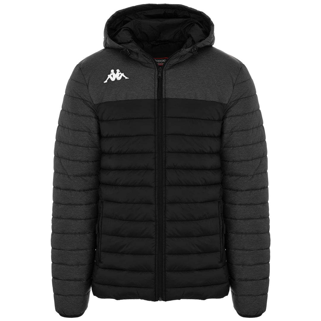 Black Grey Men's Water Repellent Training Jacket with Hood 01
