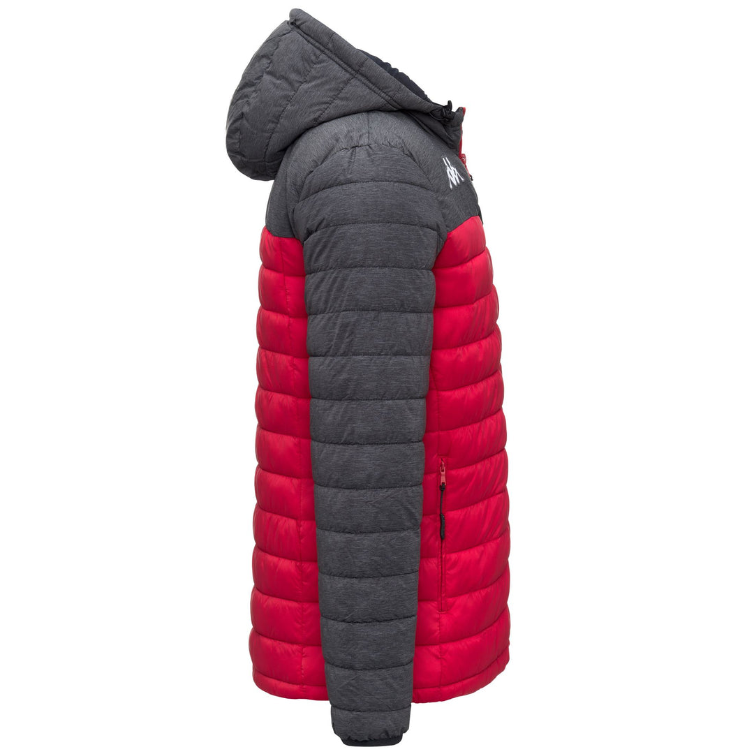 Veste d'entraînement rembourrée pour homme, coupe ajustée, en tissu déperlant rouge main