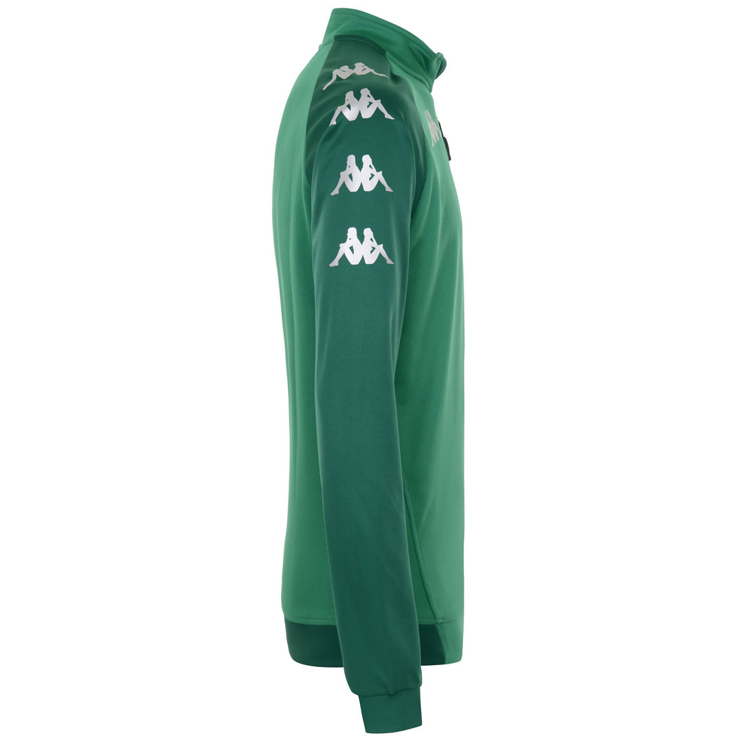 Green Men's Slim Fit Football Training Jumper in Bonded Mesh Fabric main