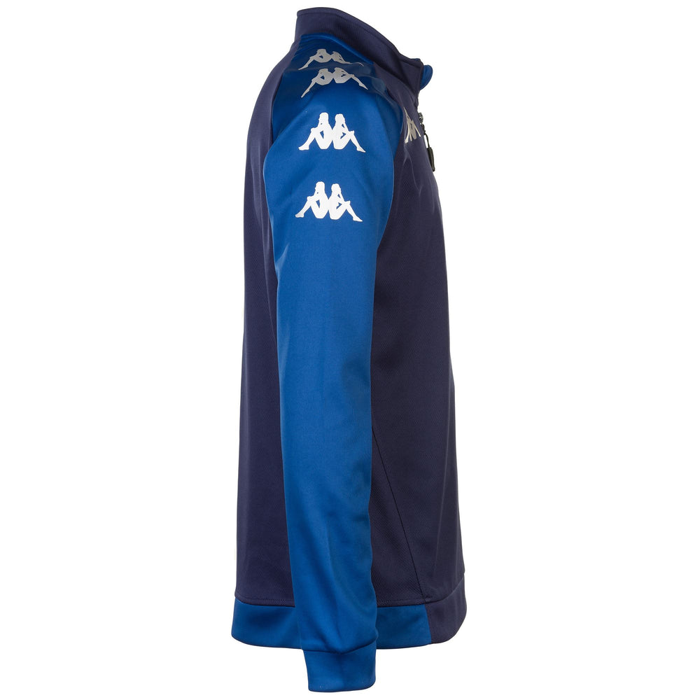 Pull d'entraînement de football bleu pour homme, coupe ajustée, en tissu mesh collé 02