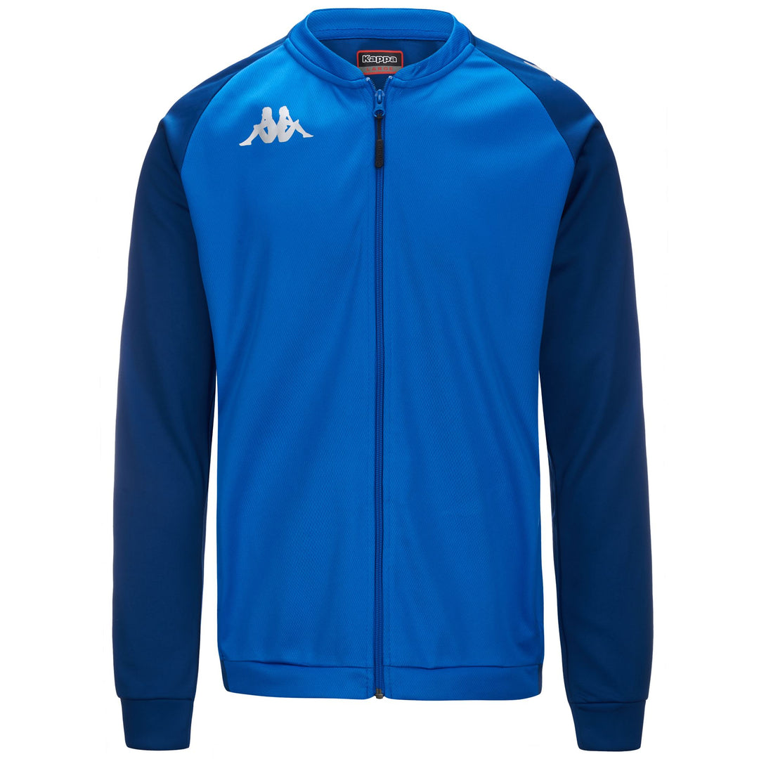 Felpa da allenamento da calcio da uomo, vestibilità slim, colore blu, in tessuto a rete. 01