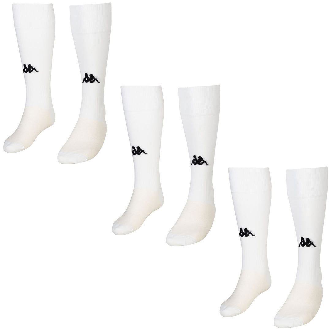 Calcetines de fútbol hasta la rodilla de color gris y blanco para hombre. 01