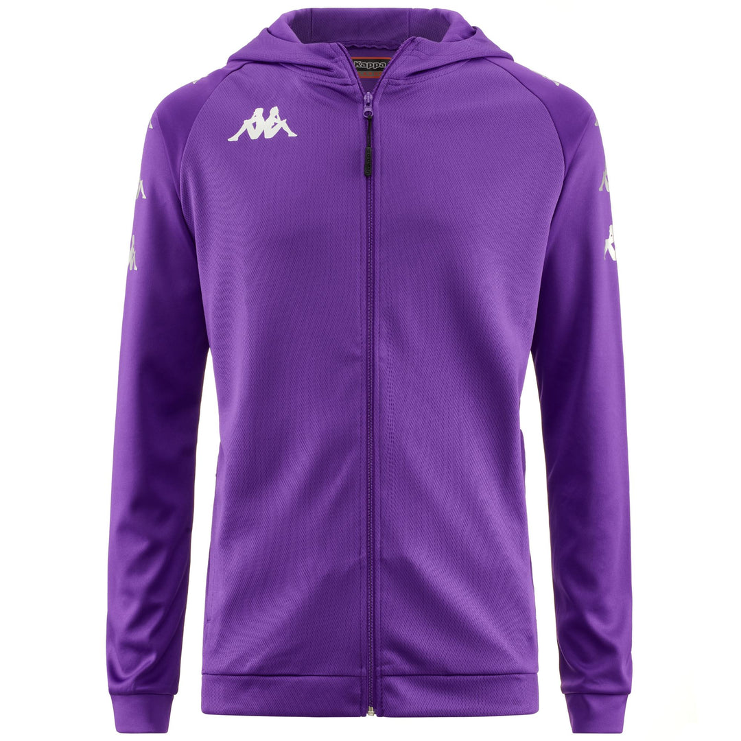 Chaqueta polar de fútbol violeta para hombre con capucha y cremallera 01