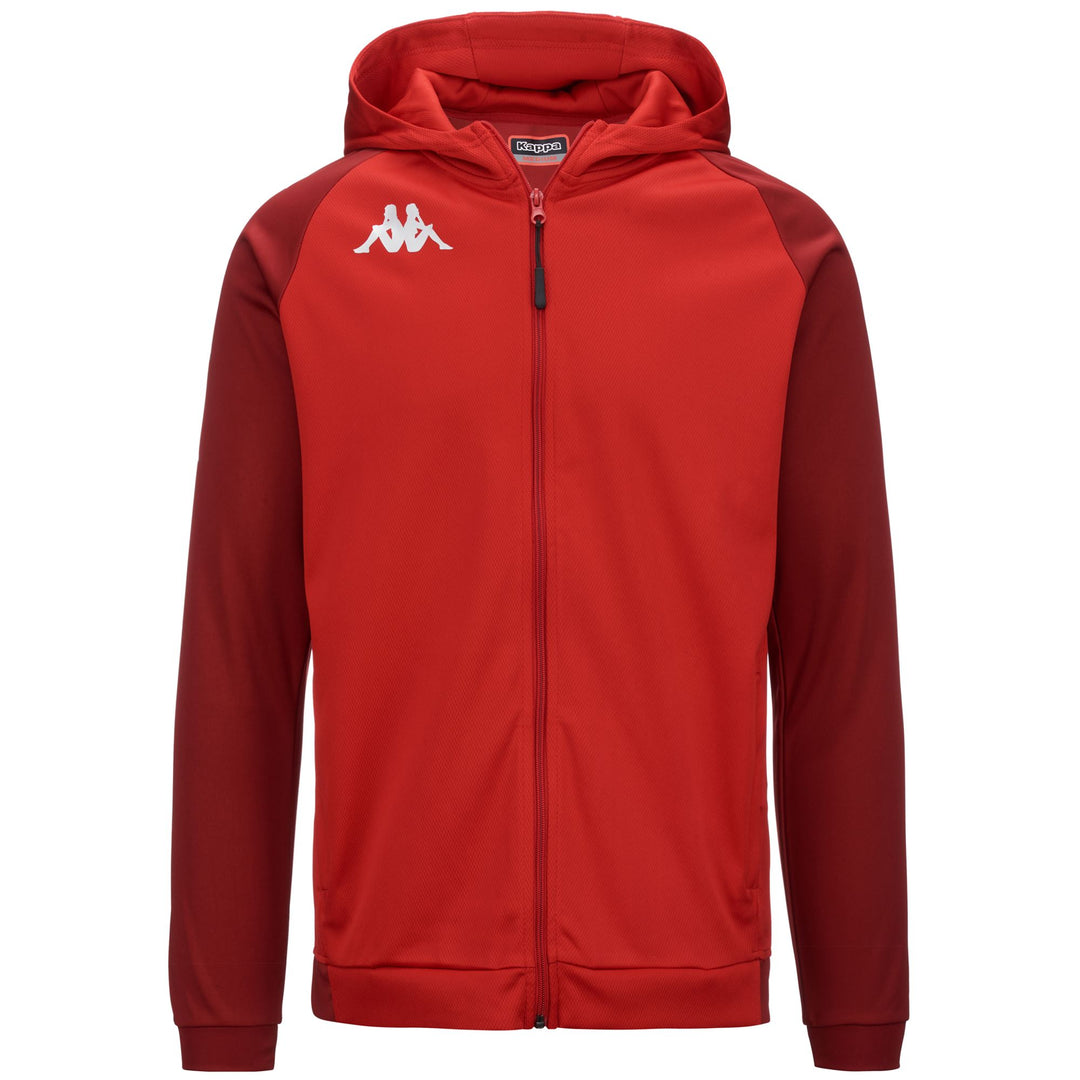 Red Men's Slim Fit Hoodie in Bonded Mesh Fabric for Soccer 01