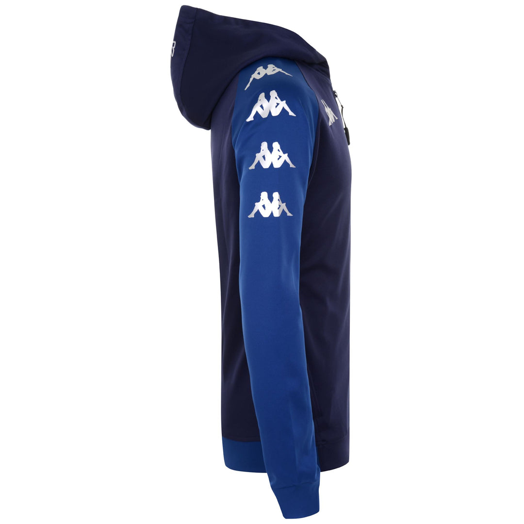 Blue Men's Slim Fit Football Hoodie in Bonded Mesh Fabric main