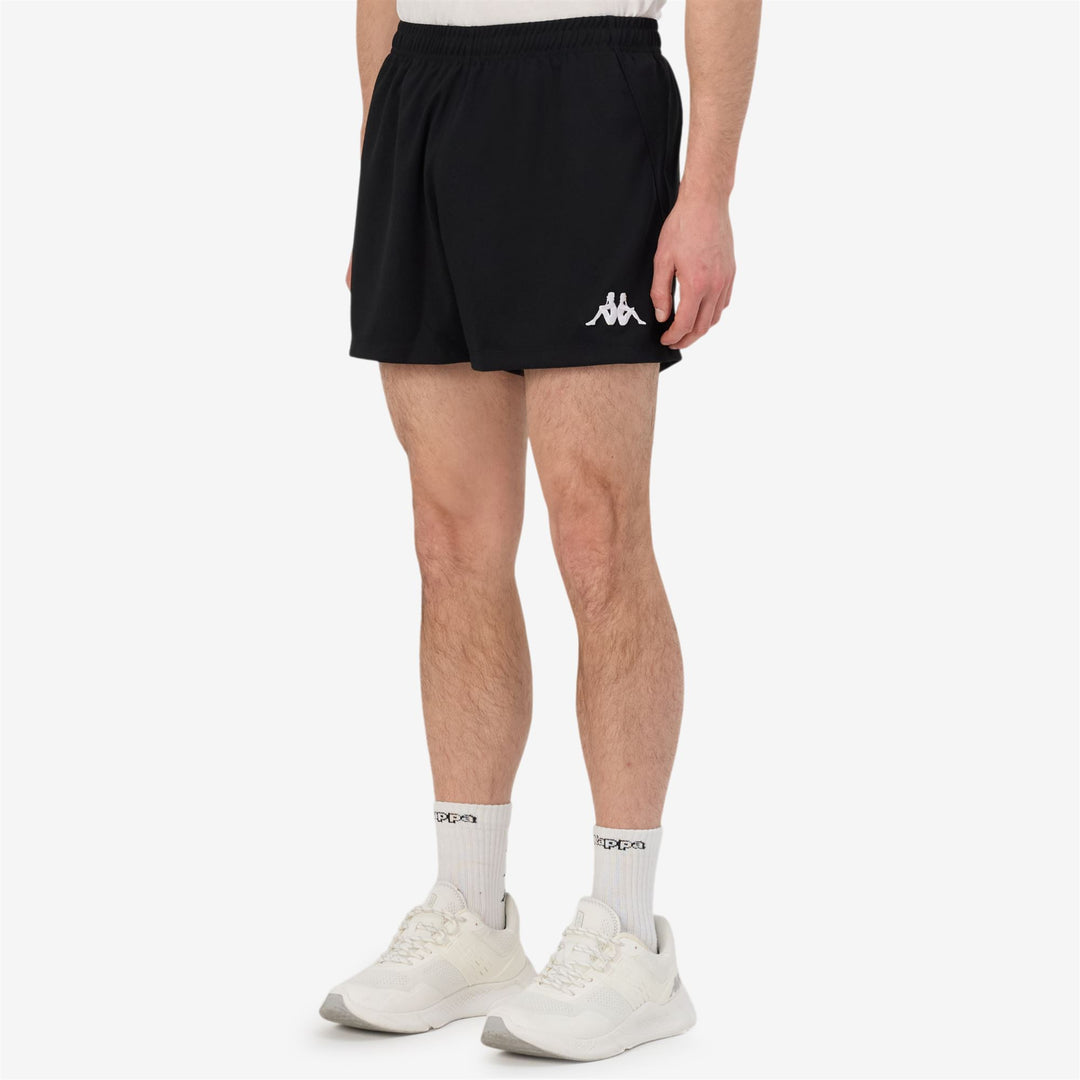Black Men's Rugby Training Shorts with Elastic Waist main