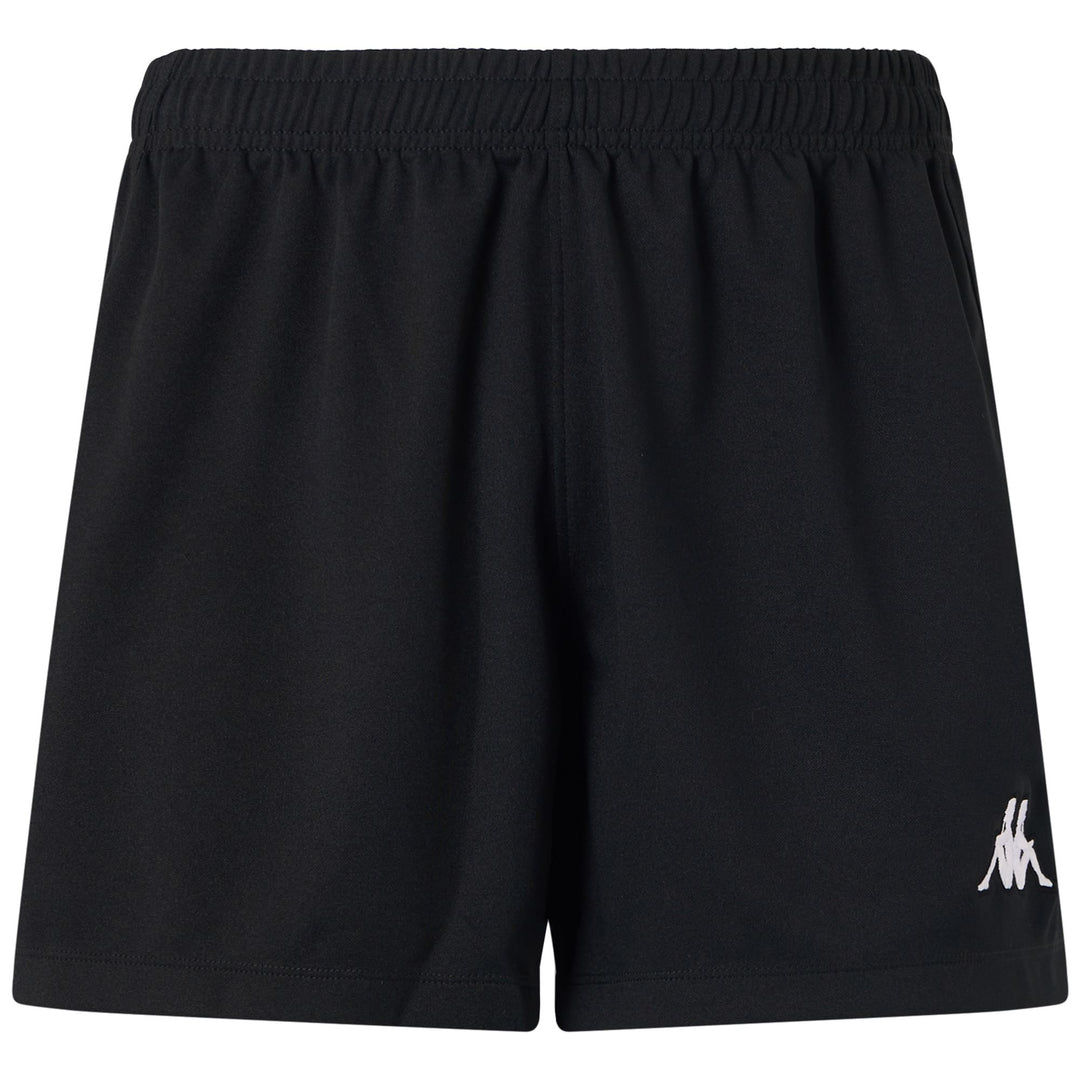 Pantaloncini da allenamento da rugby da uomo neri con elastico in vita 01