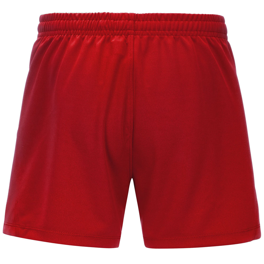 Short d'entraînement de rugby rouge pour homme en tissu interlock main