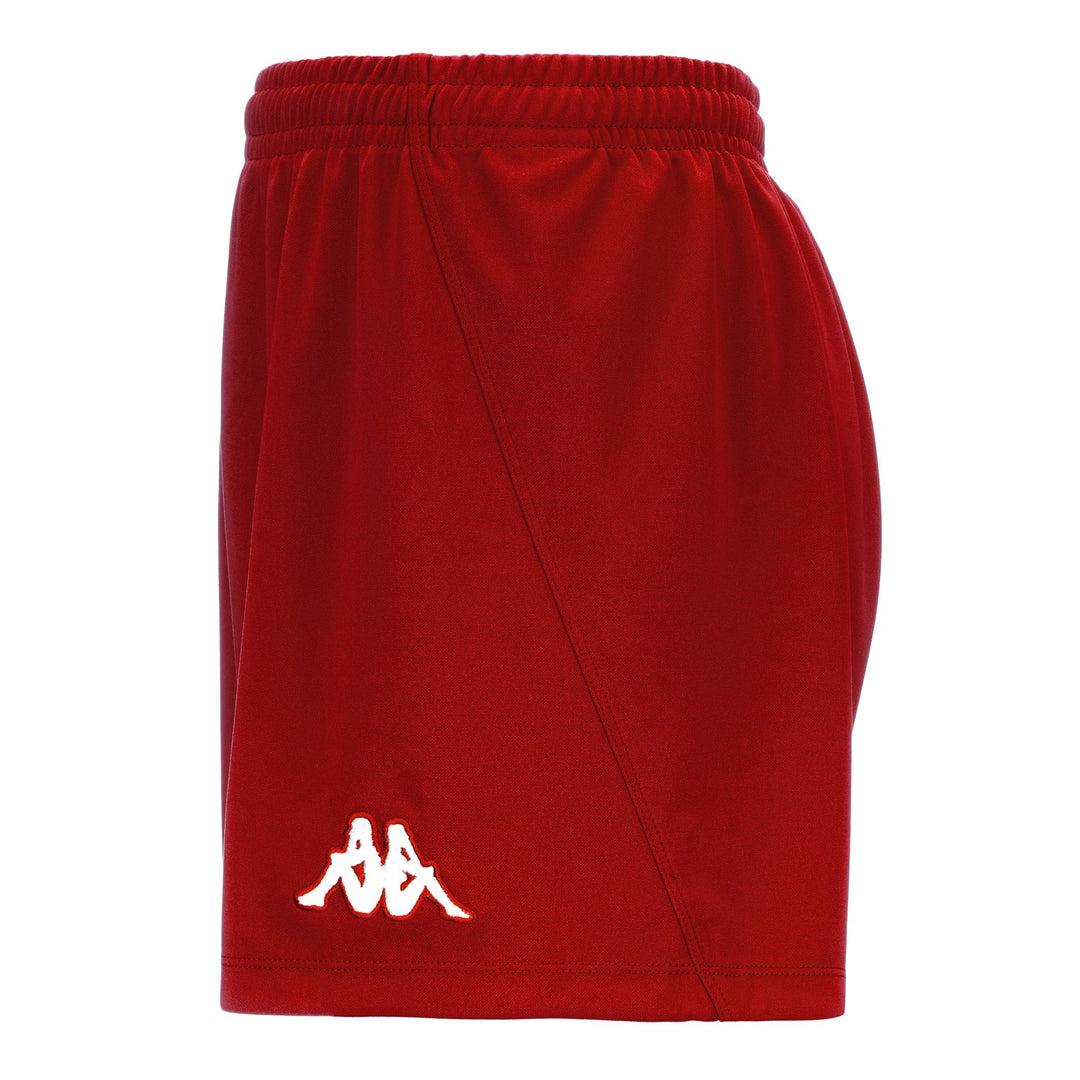 Short d'entraînement de rugby rouge pour homme en tissu interlock main