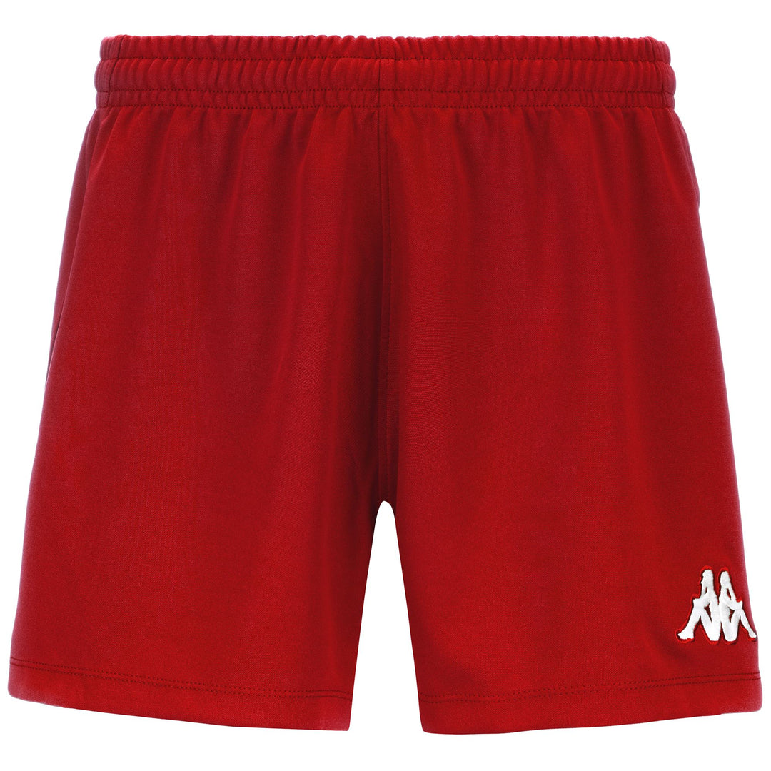 Short d'entraînement de rugby rouge pour homme en tissu interlock 01