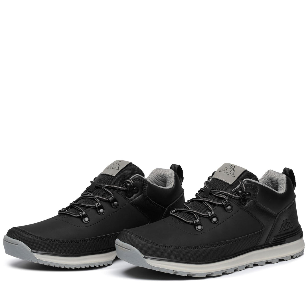Black grey Men's Low Cut Sneakers with Synthetic Upper 01