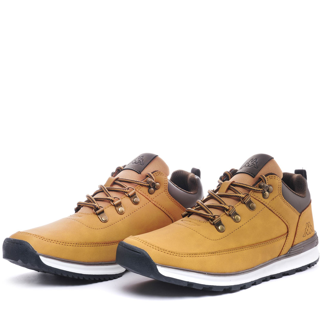 Yellow men's low cut sneakers with synthetic outsole 01