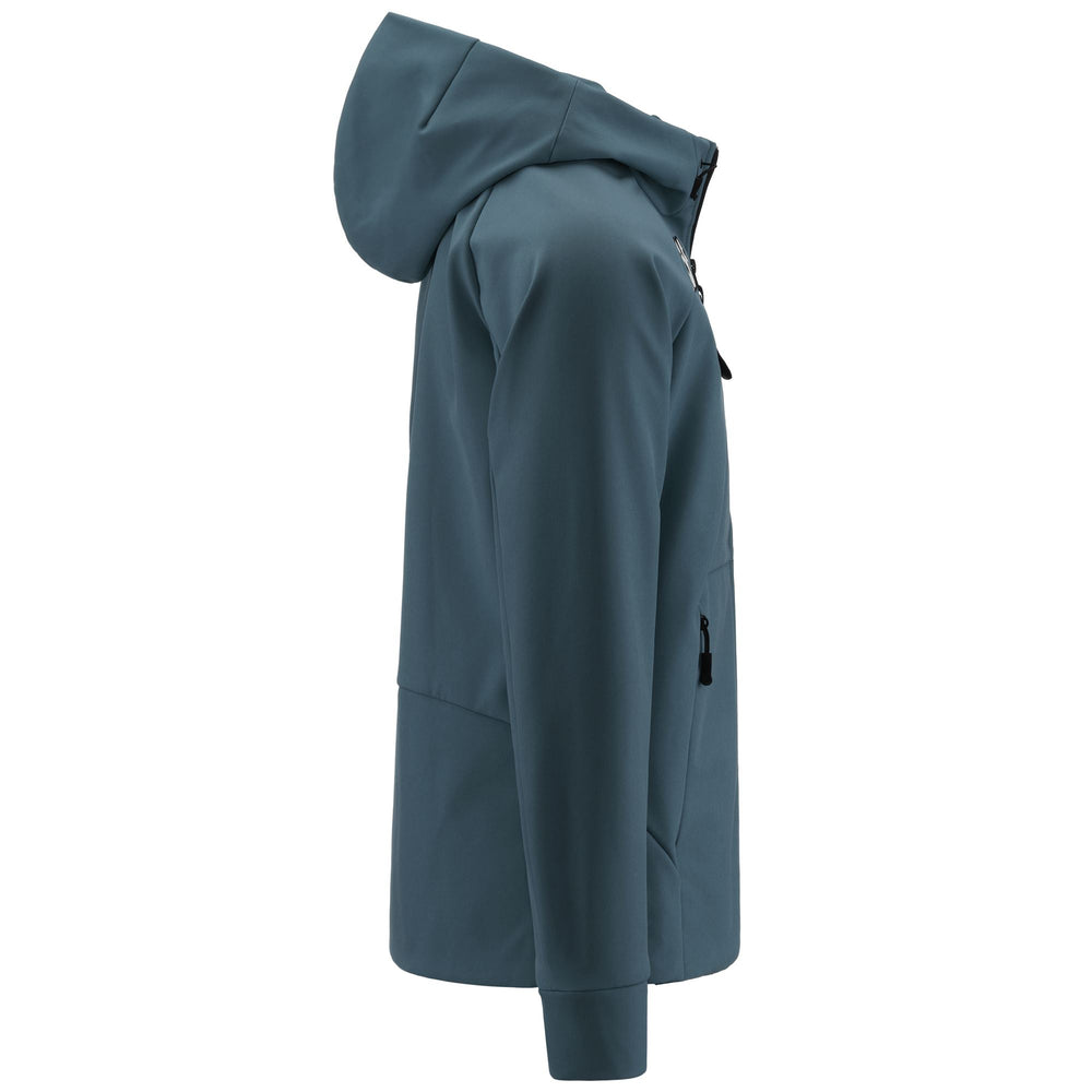 Grey Black Men's Slim Fit Ski Fleece Jacket with Hood 02