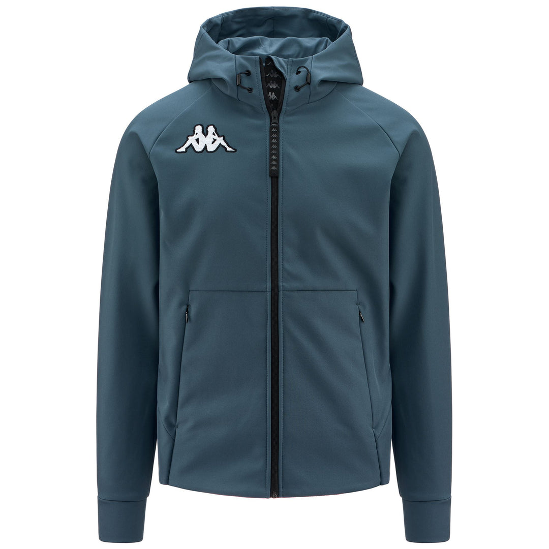 Grey Black Men's Slim Fit Ski Fleece Jacket with Hood 01