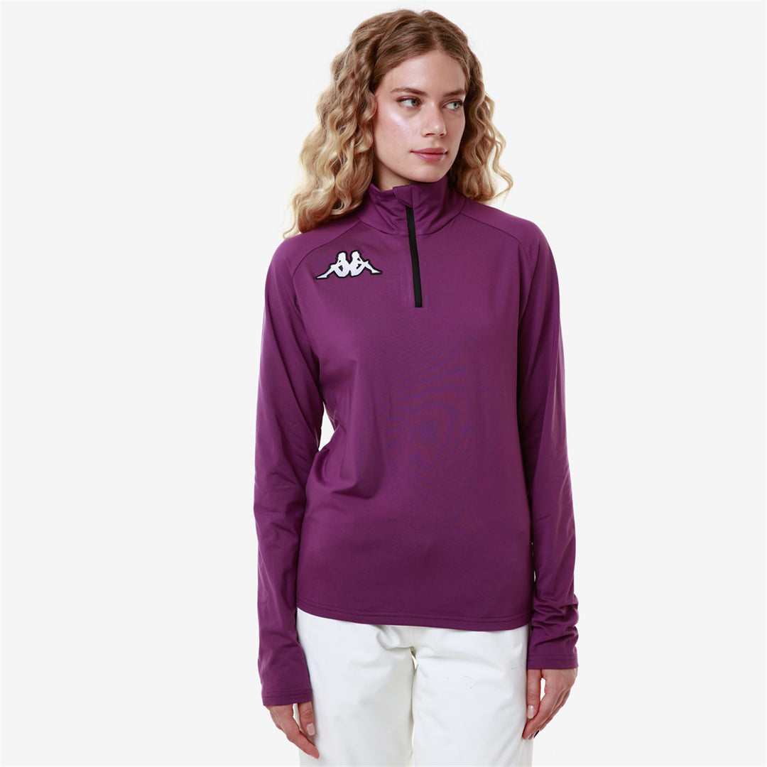 Pull de ski unisexe violet en microfibre polaire coupe ajustée main