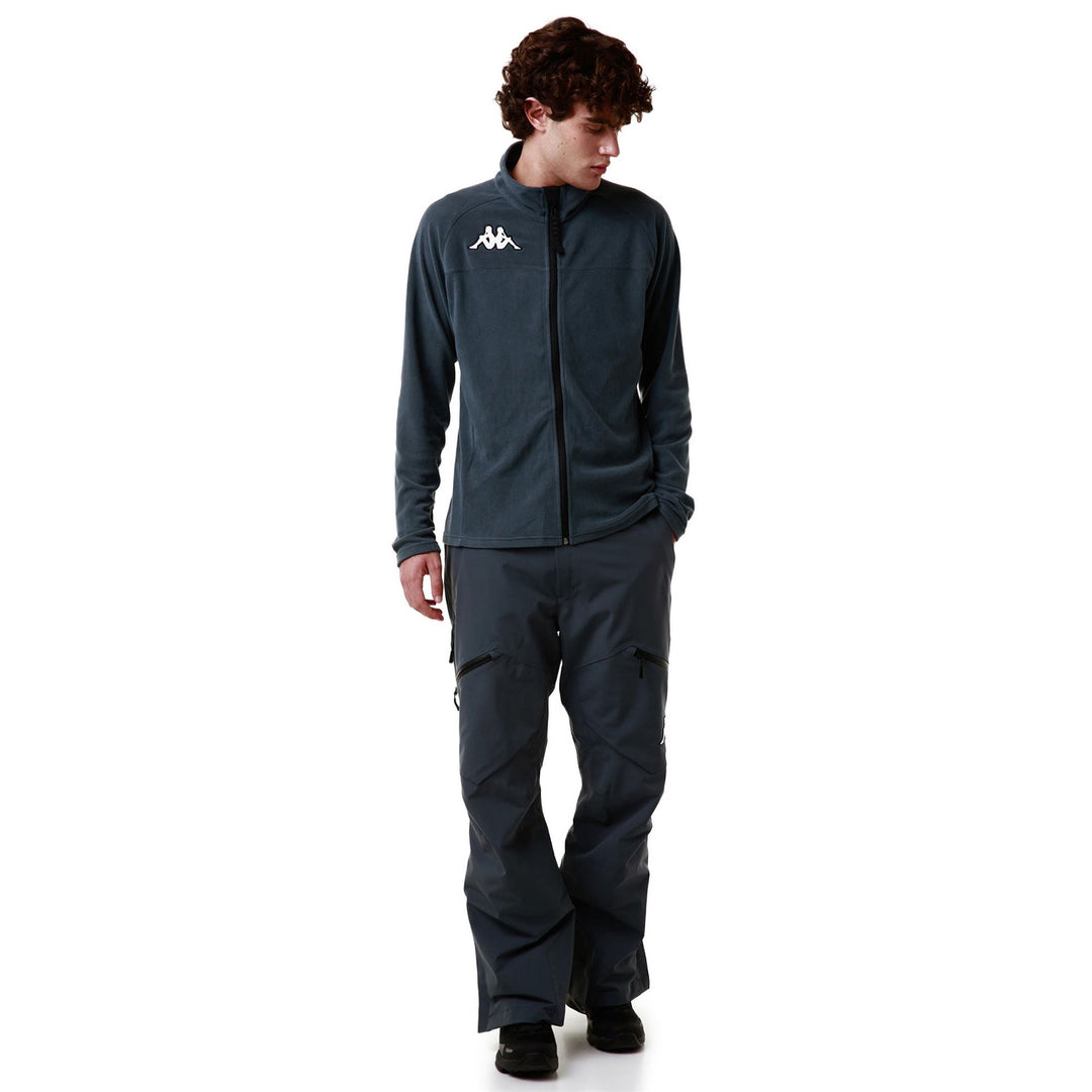 Grey Black Unisex Ski Fleece Jacket with Slim Fit Design 01