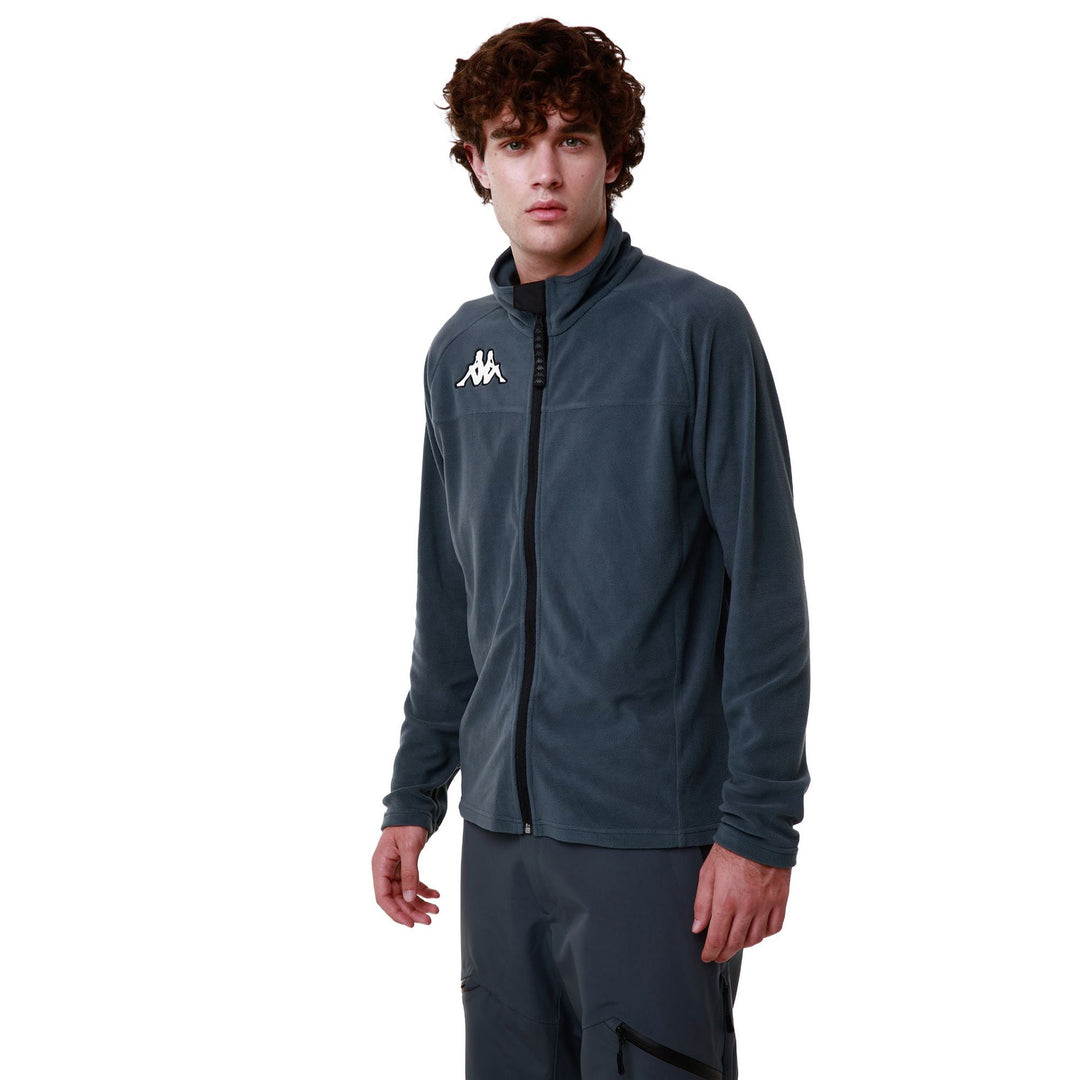 Sweat à capuche gris unisexe en polaire microfibre, coupe ajustée main